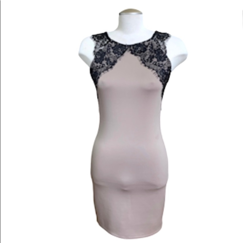 Forever 21 taupe-black lace bodycon dress (medium)